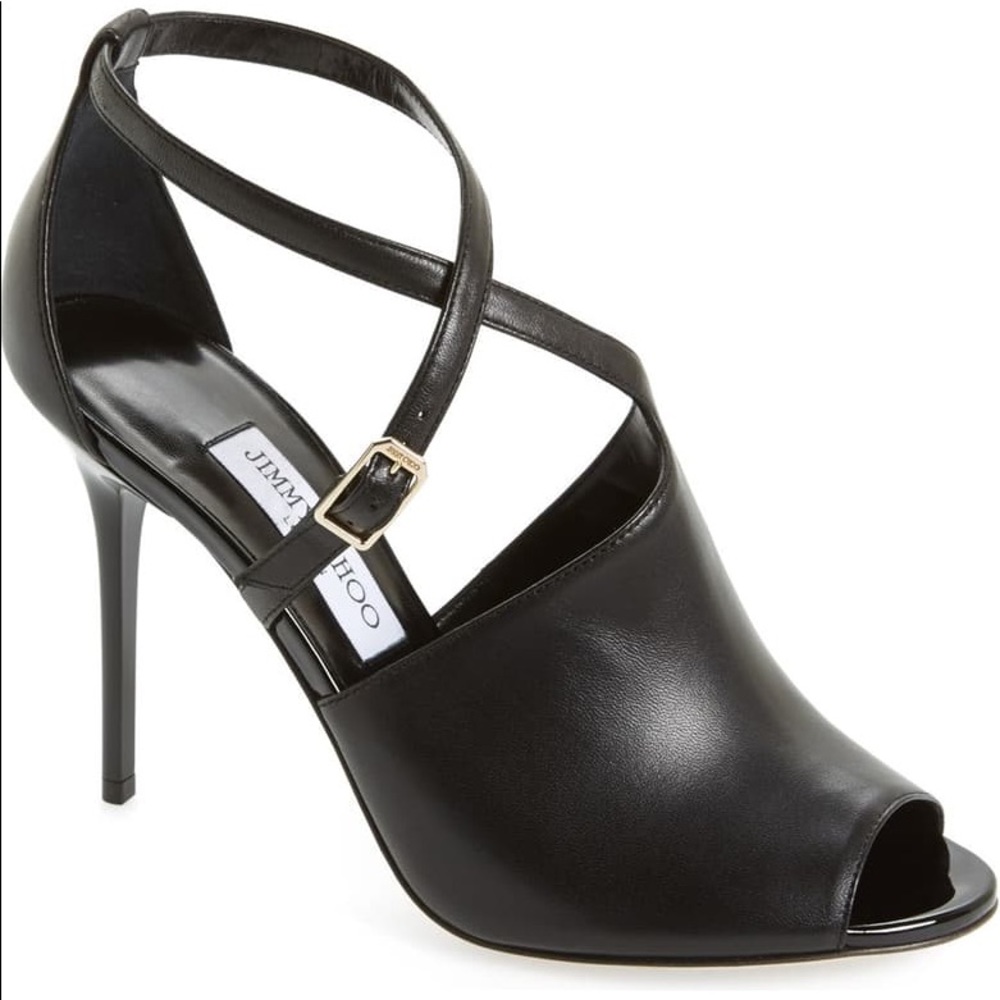 Jimmy Choo Leigh Leather Criss Cross Sandals